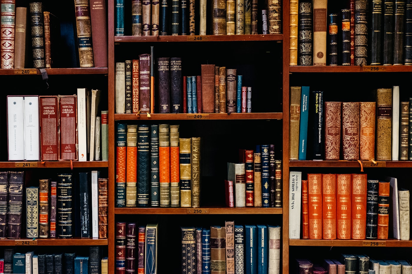 A wall of books