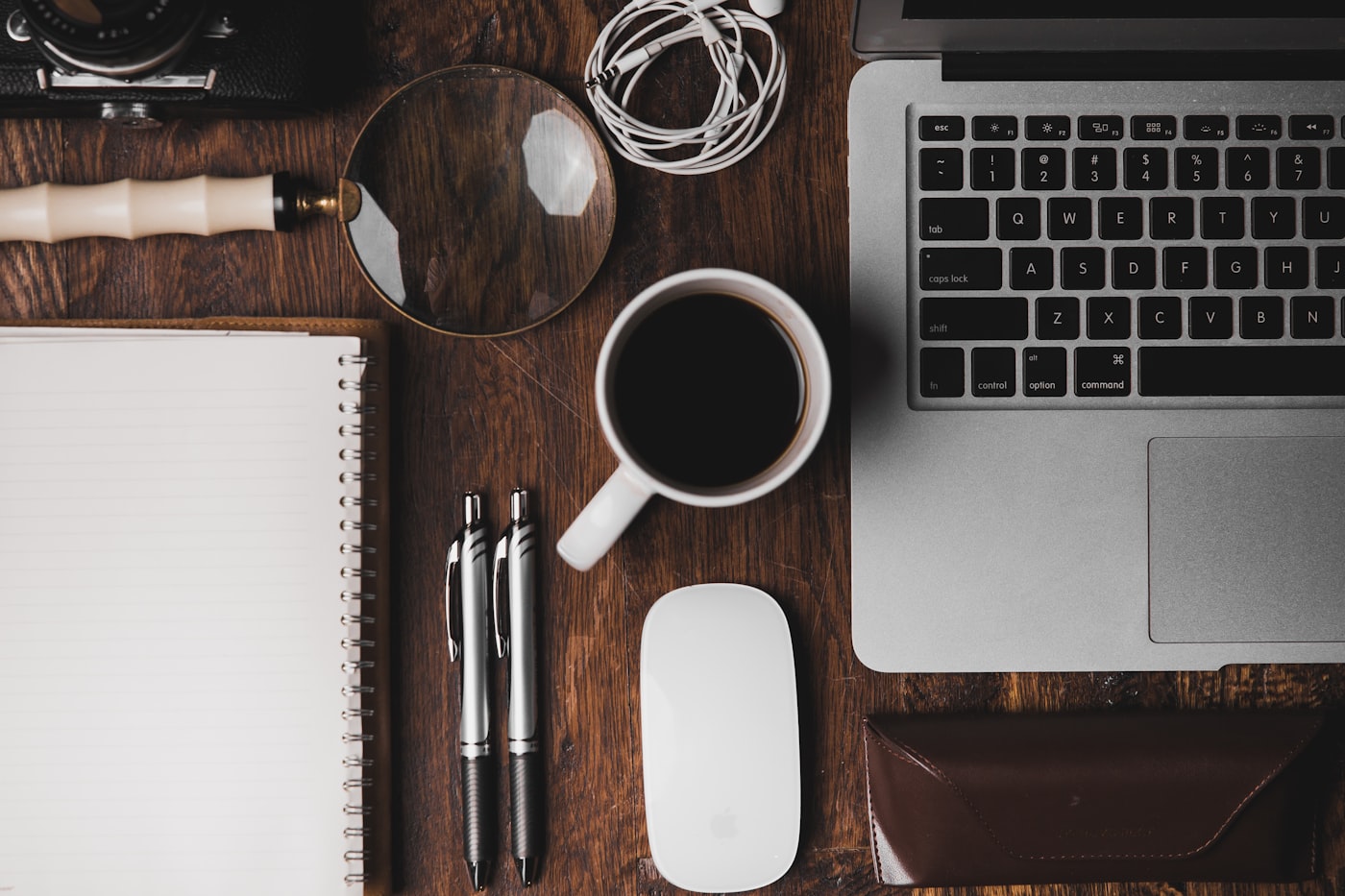 A working desk — tools of the craft